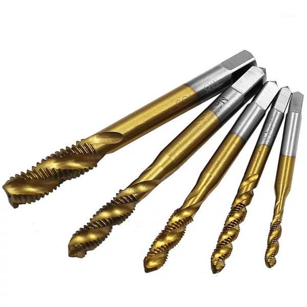 

cim3-m8 titanium plated screw tap drill bits hex shank high speed steel taps woodworking combination bit in quick change1