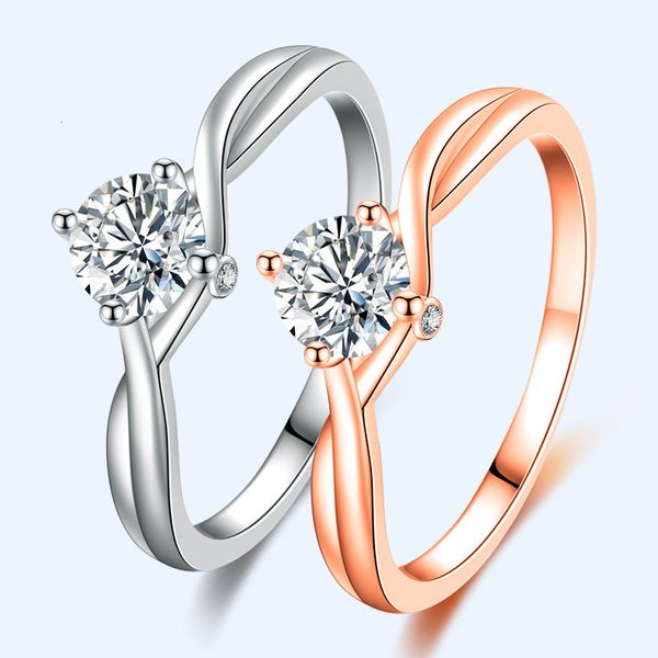 

woven twist women's diamond, japanese korean interwoven joint index finger ring, simple fashion and personalized ring, Silver