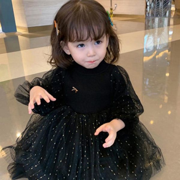 

girl's dresses autumn dress for girls long sleeve born infant baby patchwork bow polka dot tulle outfits clothes clothing, Red;yellow