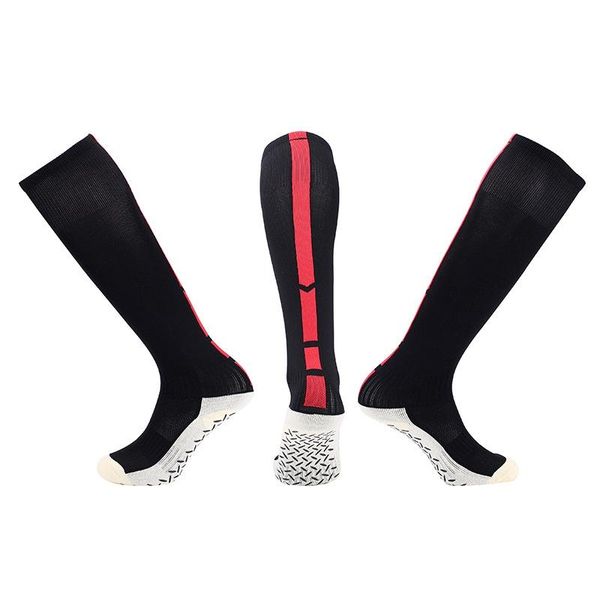 

sports socks men women professional knee high long stocking anti skid slip sock compression circulation basketball adults 2, Black