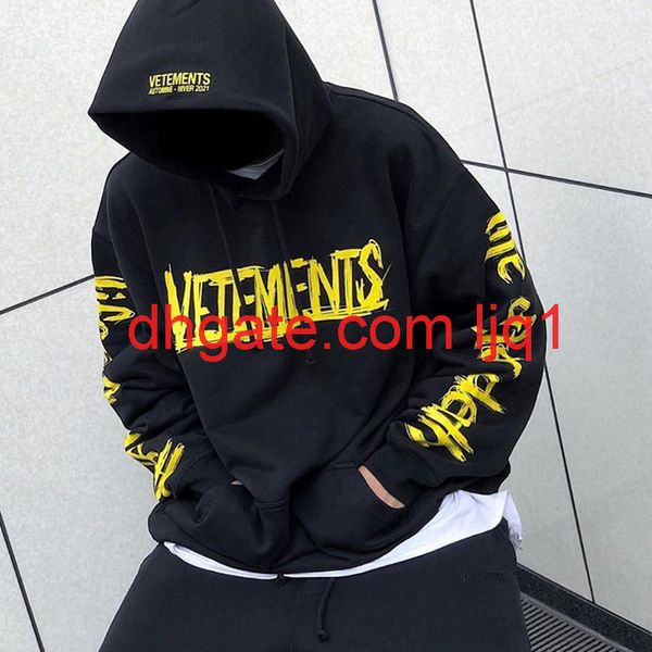 

vetements world tour graphic print hoodie black vtm 20aw hooded sweatshirts casual hoody pullovers harajuku men women hip hop streetwear