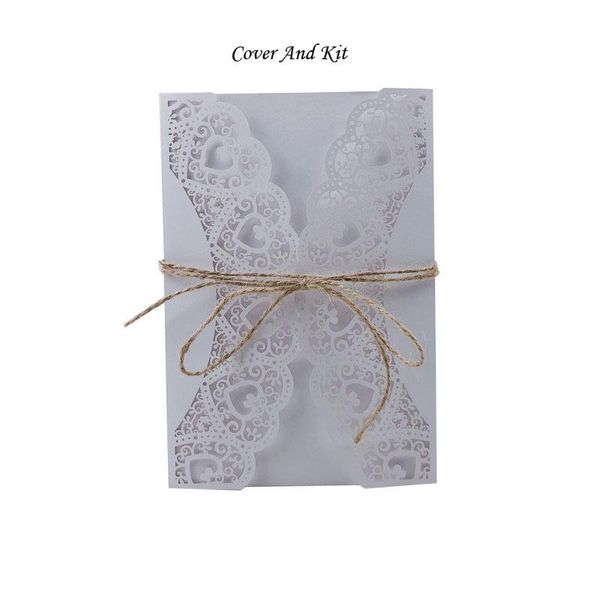 

1 шт. белый лазерный вырез элегантный западный ковбой винтаж свадебные приглашения карточка комплект пустой бумага печать вечеринка свадебны