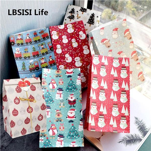 

lbsisi life 10 шт. счастливого рождества бумажный пакет рождественские еда печенье закуска подарок упаковка сумка вечеринка одолжение стенд