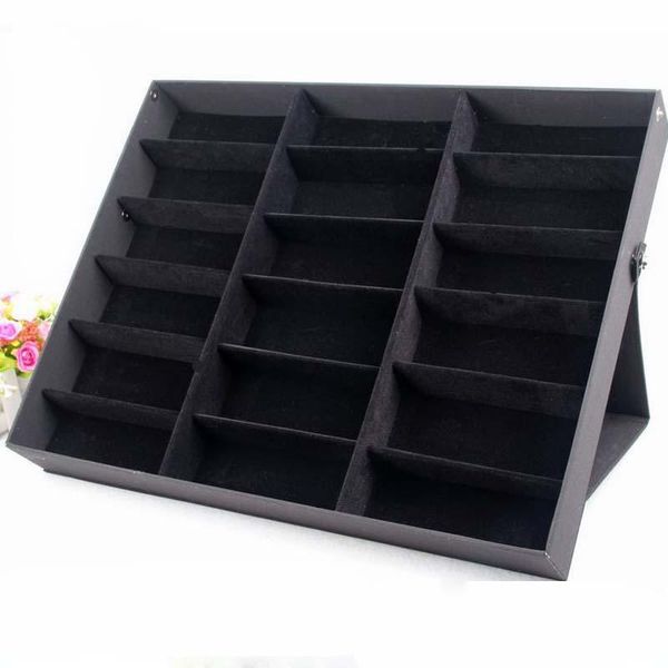 

jewelry pouches, bags sunglasses accessories showcase glasses display box storage deskorganizer for 18 pairs of eyewear, Pink;blue