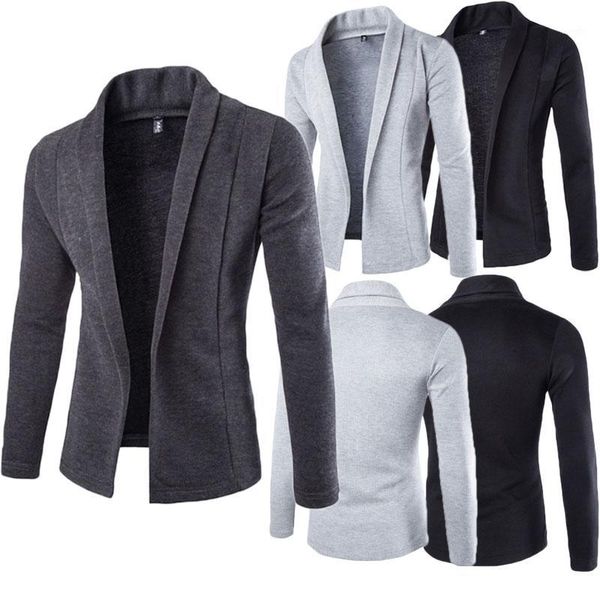 

fashion autumn winter men's casual slim fit solid no button suit blazer business work coat jacket outwear for workplace beginner1, Black;brown