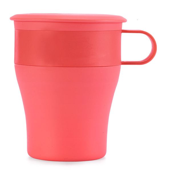 

factory pricefolding silicone cup 16oz portable foldable milk water cups outdoors travel collapsible coffee mug with str