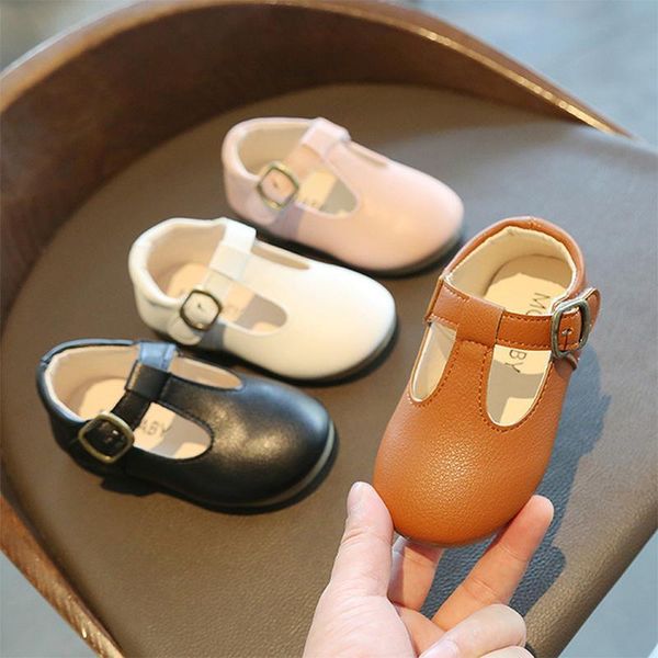 

flat shoes baby girl korean children girls pu princess breathable rubber danceing black kids toddler shoe, Black;grey