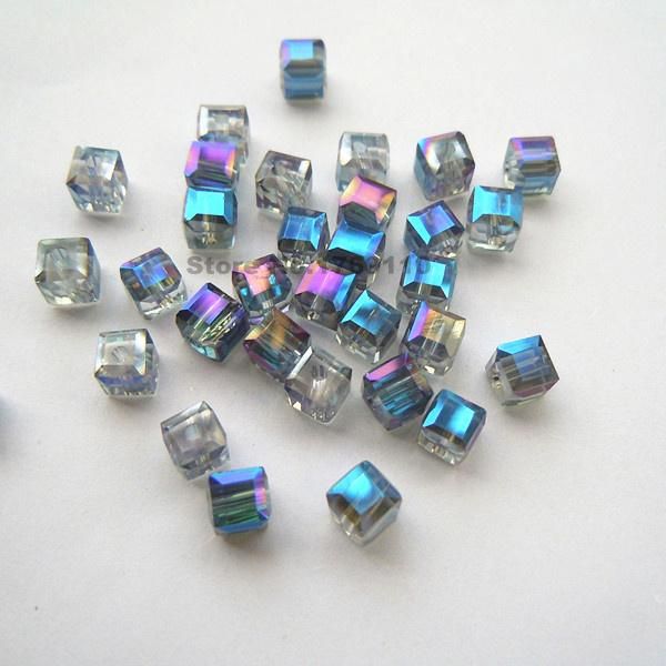 

isywaka 100pcs смешанный цвет квадрат 6 мм австрийские хрустальные бусы шаржевые стеклянные бусины свободные разные бусины для diy ювелирные