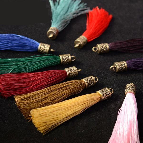 

5pcs bronze hat mini tassel jewelry curtain garments decorative accessories key bag hand catenary pendant craft tassels diy h jlloli