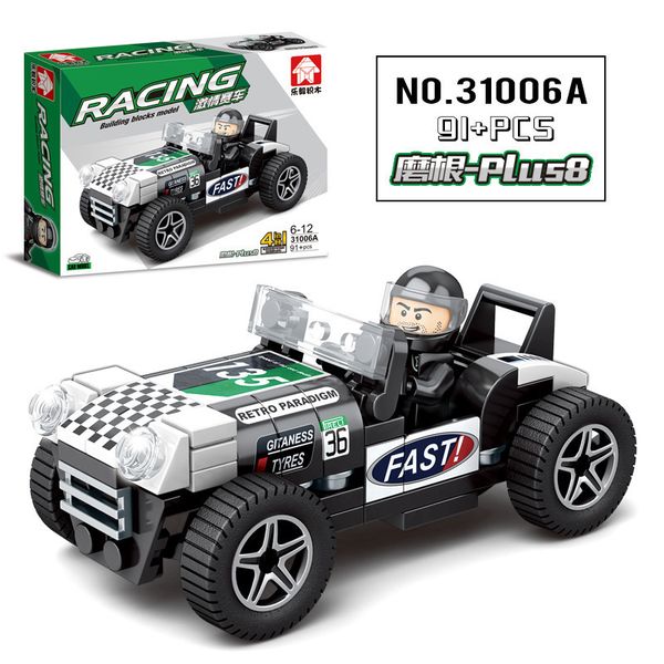 

kid fun mini racing car building block toy diy assemble table building block toy kid gift