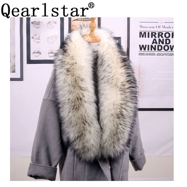 

qeaerstar искусственный меховый шарф supr длинные роскошные куртки пальто воротника для женщин 120 * 20 см глушитель теплые украшения шаль з, Blue;gray