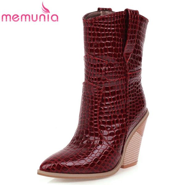 

boots big size 34-43 2021 ankle for women hoof high heels pointed toe fashion female quality basic, Black