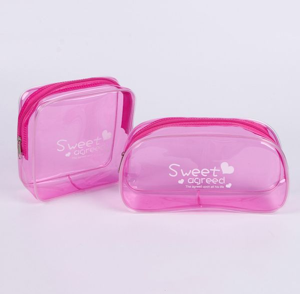 

hbp portable waterproof large capacity wash bag bathroom storage bag pvc transparent travel cosmetics hand storage bag, Black;red