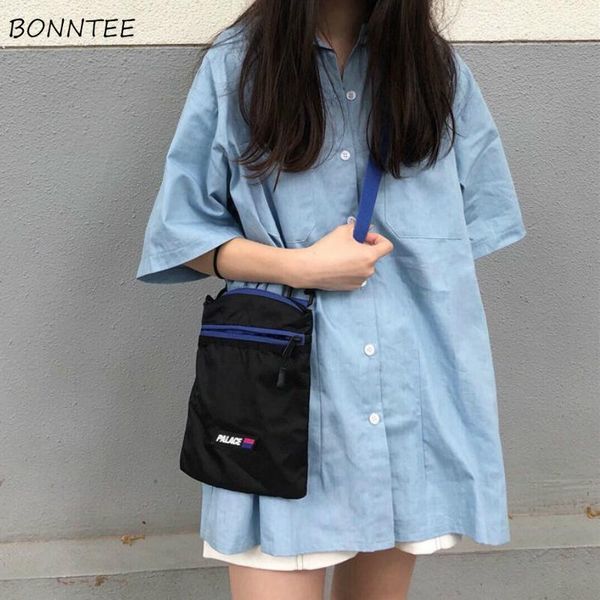 

shirts women japanese plus size 2xl harajuku retro blue simple all-match street style bf loose short sleeve fashion daily1, White