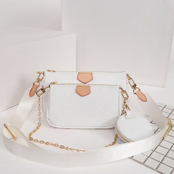 

classic 3-piece designer bags 3 in 1 chain bag lady real leather wallet strap crossbody shoulder messenger coin purse