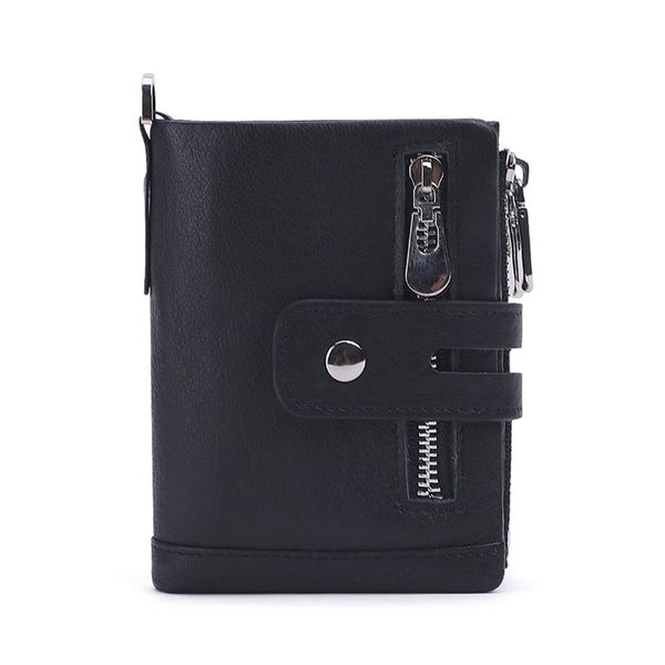 

2020 genuine leather men wallet small pocket holder of male portfomonee card min walet pjf9, Red;black