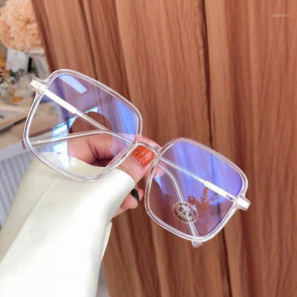

fashion anti-blue light glasses 2020 transparent eyeglass frames men women square vintage optical myopia eyeglasses flat mirror1, Black