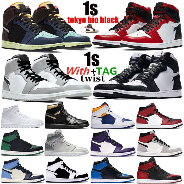 

1 1s high og light smoke grey twist basketball shoes banned satin snake chicago toe tokyo bio black mens trainers jumpman sports