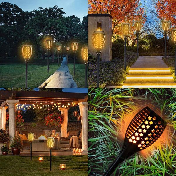 LED Güneş Işıkları Bahçe Duvar Işık Sıcak Beyaz LED Güneş Enerjili Yolu Işıkları Geçit Çimen Patio Backyard Aydınlatma Açık Su Geçirmez Araziler