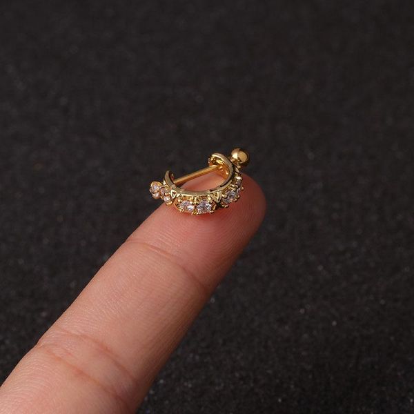 

1 шт. 0,8 мм из нержавеющей стали штанги с cz hoop chartage helix daith robe lobe серьги ушной пирсинг ювелирные изделия h bbykql, Silver