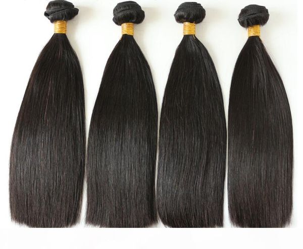 

100% human hair straight double drawn raw virgin hair 1 bundle, Black
