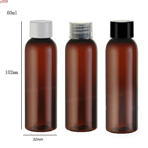 30 x 60ml venda quente Âmbar castanho animal de estimação loção garrafa 60cc shampoo e plástico cosmético recipiente de plástico quatity