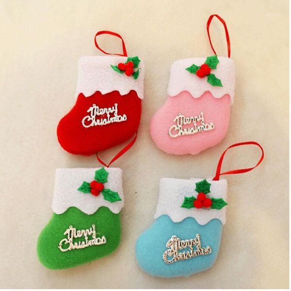 

christmas decorations ornament 8*8cm merry christams stockings year candy bag stocking hanging tree decoration1