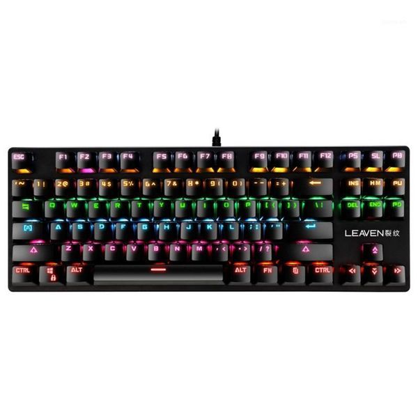 

keyboard mouse combos wired gaming mechanical colorful led 87 keys anti-ghosting backlit for gamer lapcomputer z07141