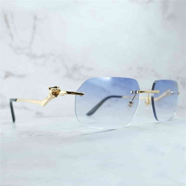 

80% off wholesale sunglasses mens panther rimless trending sun glasses retro classic shades eyewear for women lentes de sol, White;black