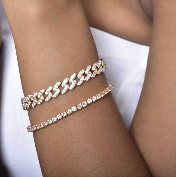 

link, chain stonefans cuban link adjustable bracelet iced-out for women miami rapper hiphop jewelry wholesale, Black