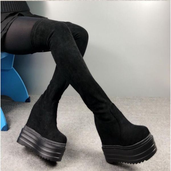 

2020 and new winter raising children's head super high heel boots c6p5, Black