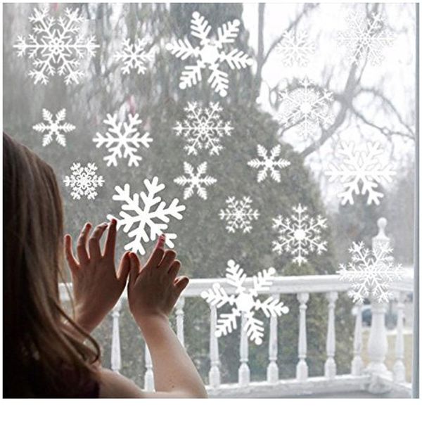 

38 pcs/lot snowflake electrostatic sticker window kids room christmas wall stickers home decals decoration new year w wmtyni