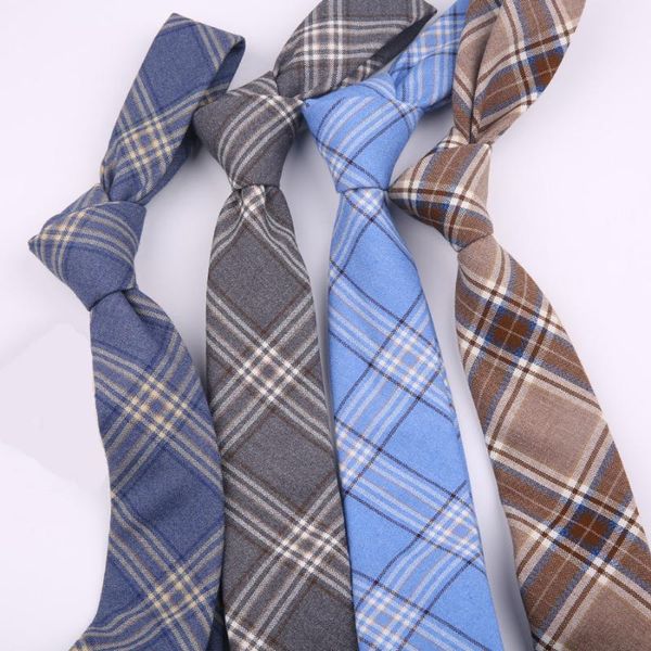 

2020 fashion women's neck tie for mens suit plaid uniform neck ties slim plaid collar for gifts casual novelty tie corbatas, Blue;purple