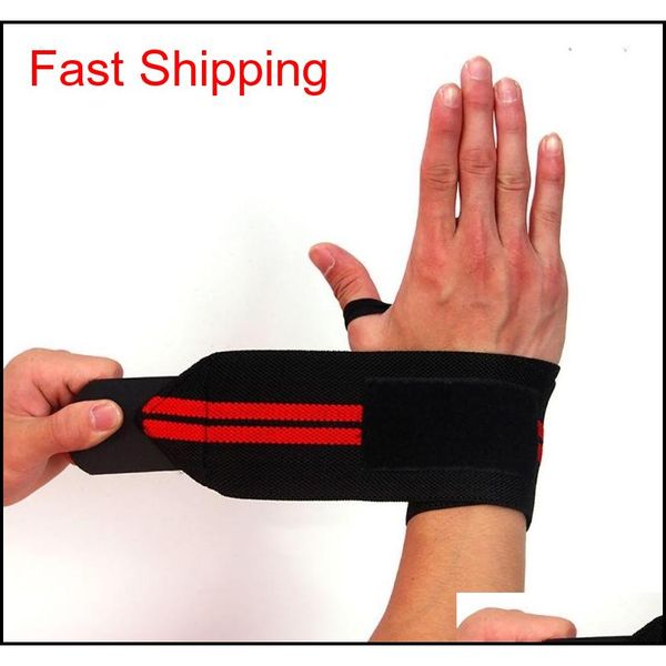 

sport wrist wrap bandage hand support wristband protector sweatband gym strap sport brace qanoc, Black;red
