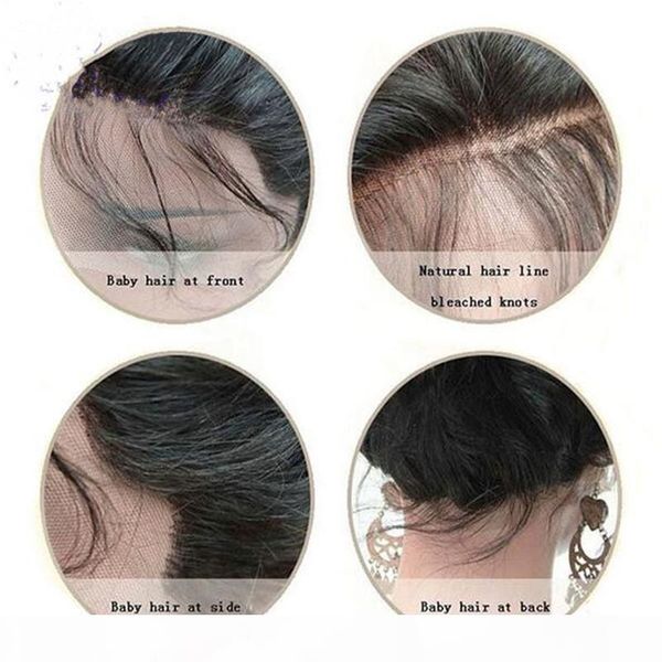 

silky straight virgin human hair lace front wig with baby hair brazilian human hair full lace wig for black woman, Black;brown