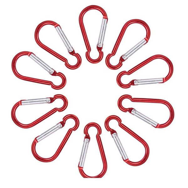 

10pcs aluminum alloy carabiner d-ring key chain clip keychain hiking camp mountaineering hook climbing acc qylxkw