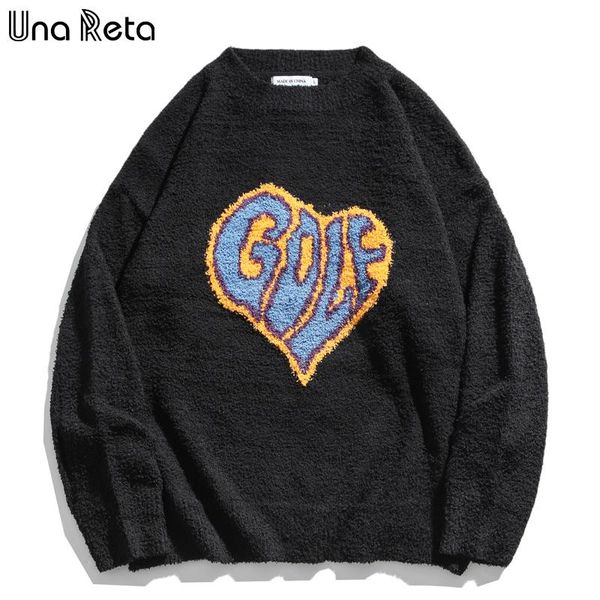 

una reta harajuku men's sweater new winter hip hop o neck pullover men sweater pull homme loose print lovely men, White;black
