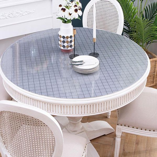 

hazy pvc tablecloth waterproof round table cover dining table mat protect the desksoft cloth lattice table cloths wmtsmf
