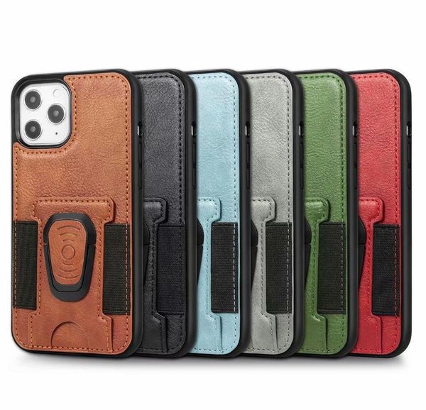 

2020 pu leather phone case cover with magnetic ring bracket stand holder for iphone 11 12 pro max xs max x jlllht car_2010
