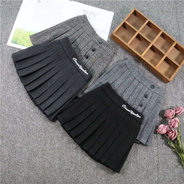 

2020 winter fall / new fabric versatile children's wear girl's pleated student skirt, Blue