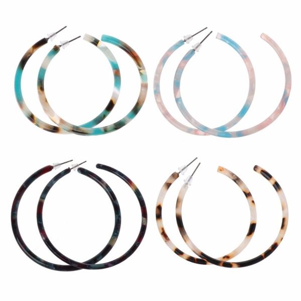 

acetic acid acrylic earrings geometric tortoiseshell hoop earrings for women, Golden;silver