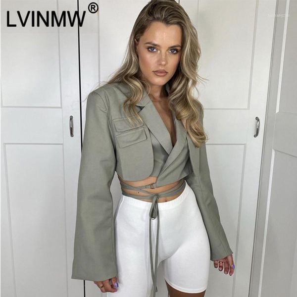 

lvinmw double layer solid with pockets turn-down collar long sleeve lace up office lady slim fashion coats women for spring1, Black;brown