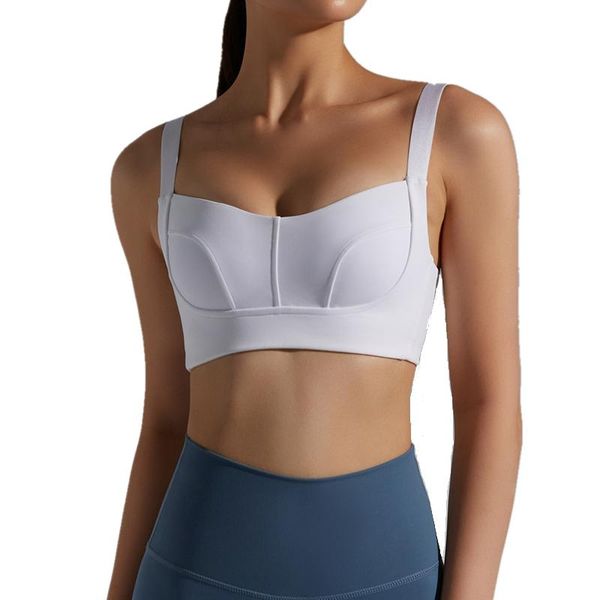 

myzyqg sports yoga bra women two ways to wear running underwear gym fitness shockproof vest workout lingerie, White;black