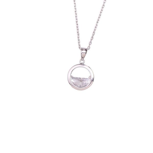 

pendant necklaces female s925 pure silver collarbone chain imitation crystal necklace and fresh contracted temperament student gift