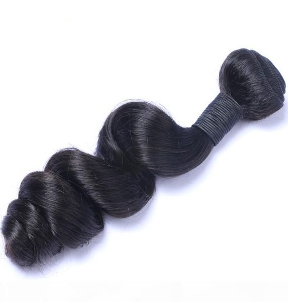 

elibess --indian loose wave remy hair 4 bundles human hair weave virgin hair weft, ing, Black