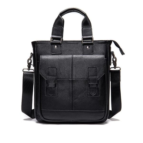 

genuine leather men's bag business retro men's vertical briefcase portable shoulder bag oblique layer cowhide handbag