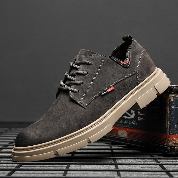 

men's casual leather shoes men 2020 new autumn retro tooling fashion men korean version trend british men's shoes leather boots, Black