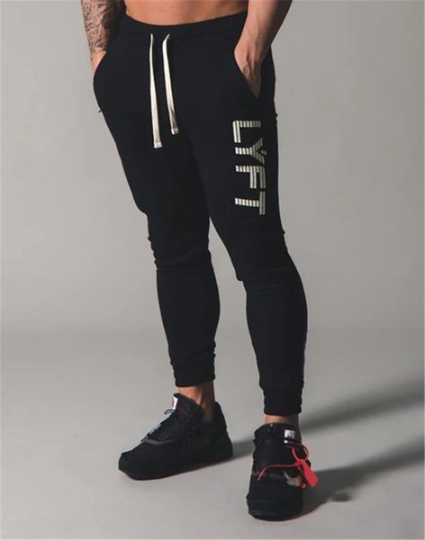 

piping sweat pants sweatpants male training exercise cotton pocket zipper man gym sport running fitness joggers workout trousers, Black