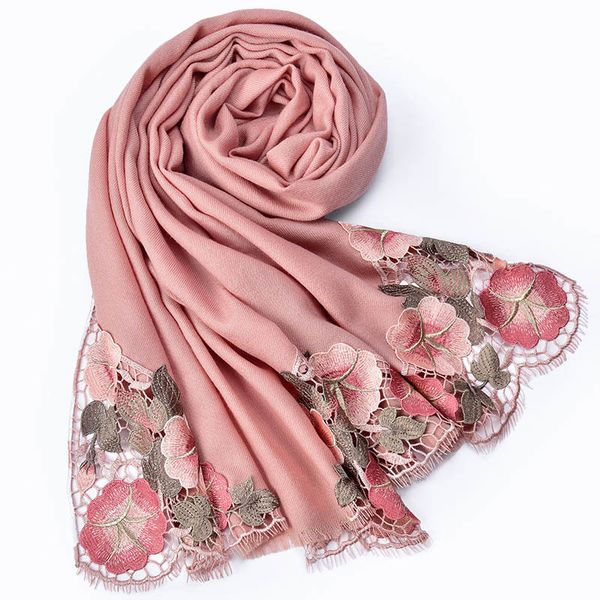 

новые зимние вышитые женские теплые шали и леди pashmina bredesmaid 100% чистые шарфы шерсти hhct, Blue;gray