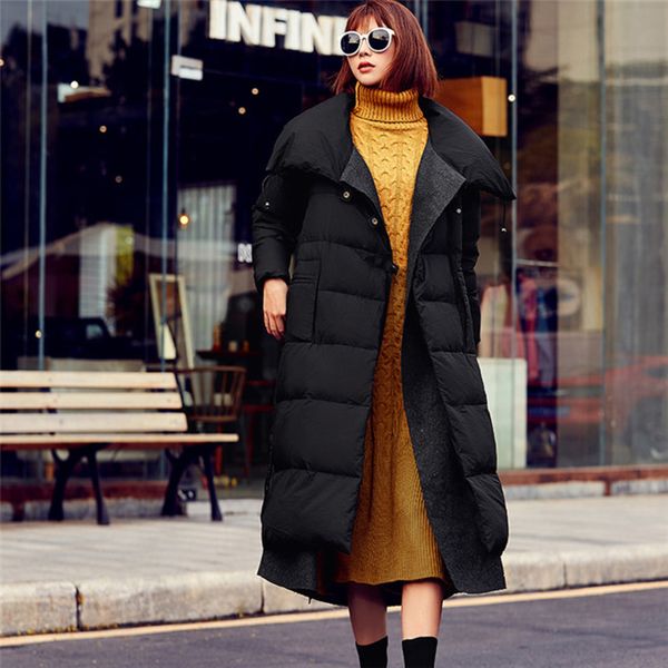 

women winter down jacket women down jacket woman down coat medium long winter jacket plus size c1204, Black